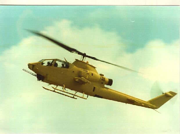 Image: AH-1E Cobra helicopter on a test flight