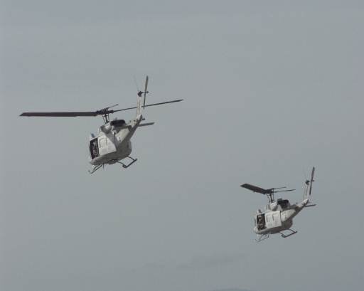 Image: Two U.S. Navy UH-1N helicopters